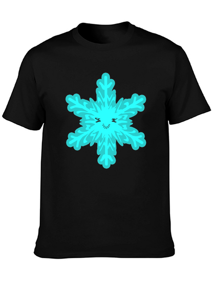 Snowflake Graphic T-Shirt - Black Cotton Tee