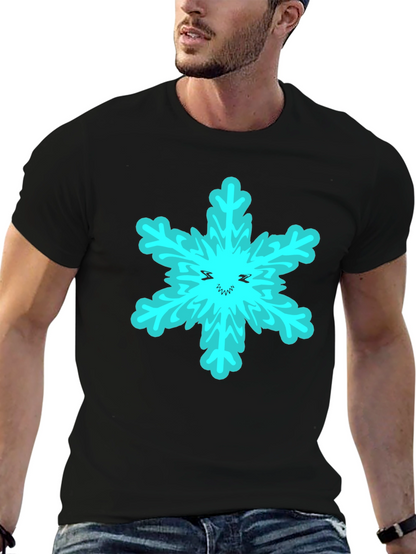 Snowflake Graphic T-Shirt - Black Cotton Tee