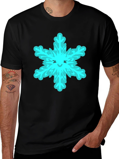 Snowflake Graphic T-Shirt - Black Cotton Tee