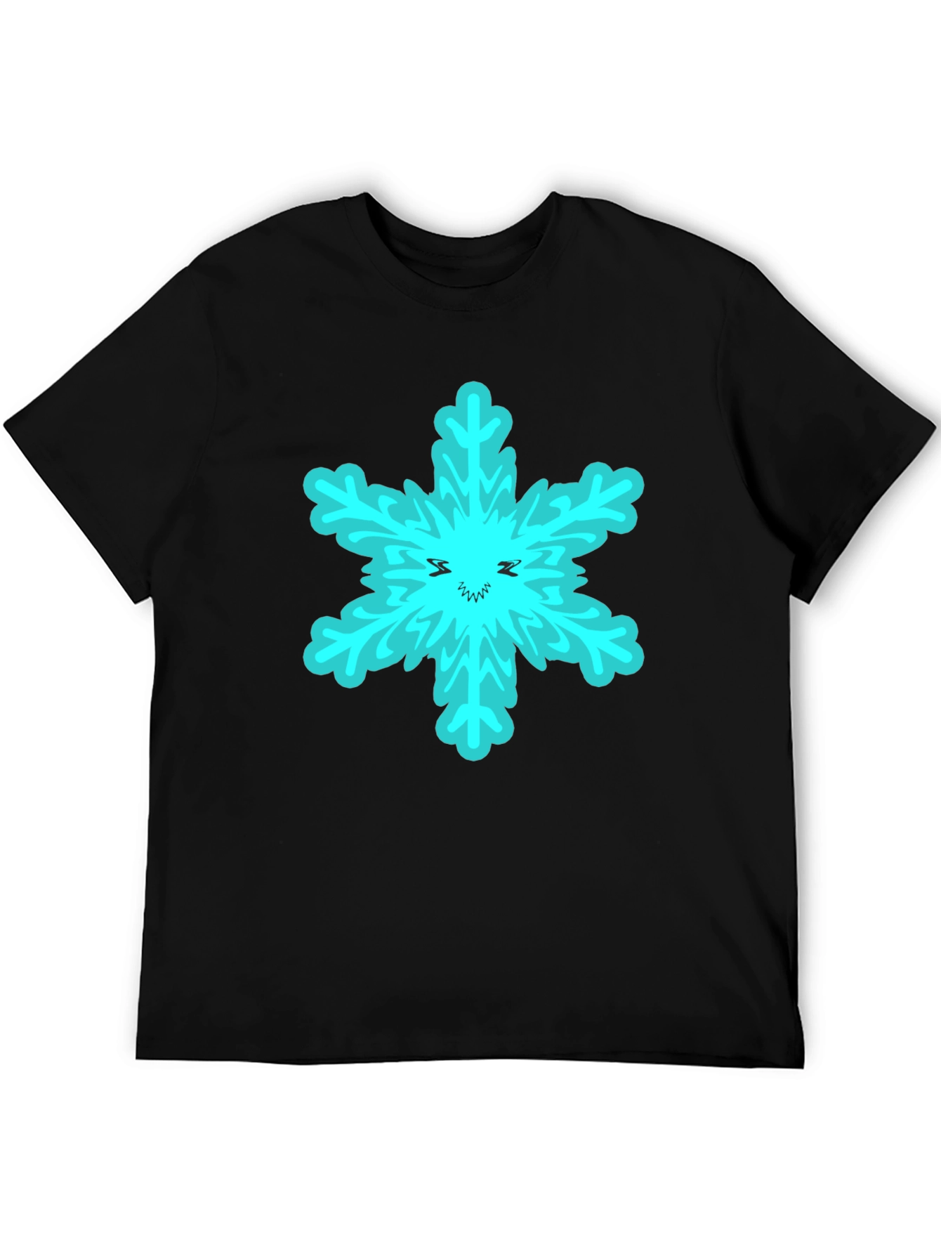 Snowflake Graphic T-Shirt - Black Cotton Tee