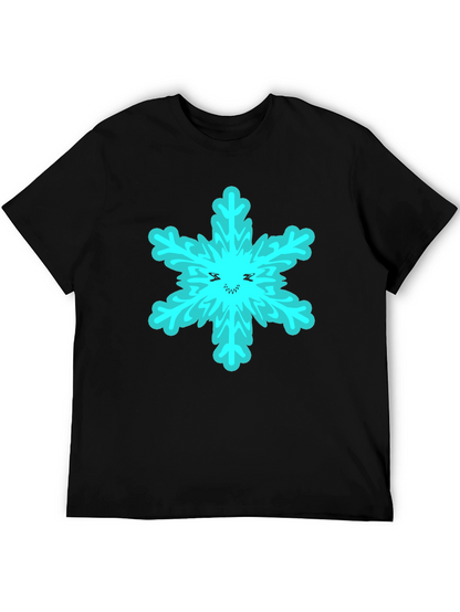 Snowflake Graphic T-Shirt - Black Cotton Tee