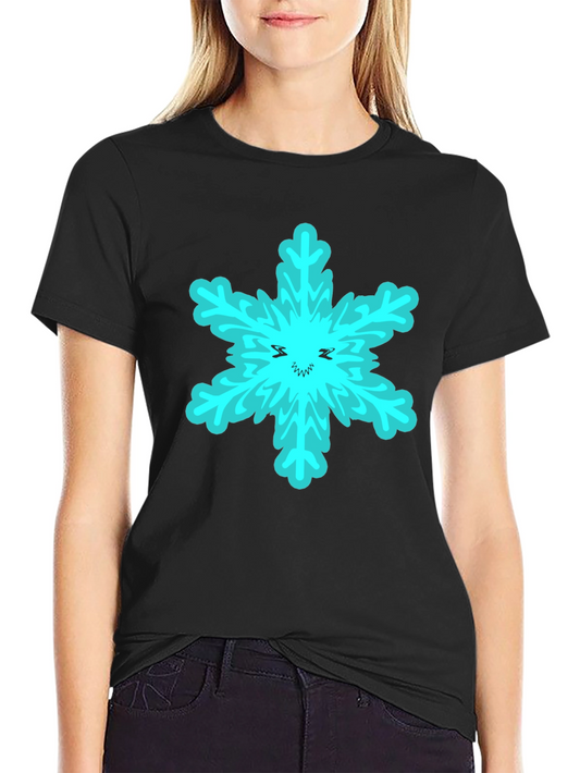 Snowflake Graphic T-Shirt - Black Cotton Tee