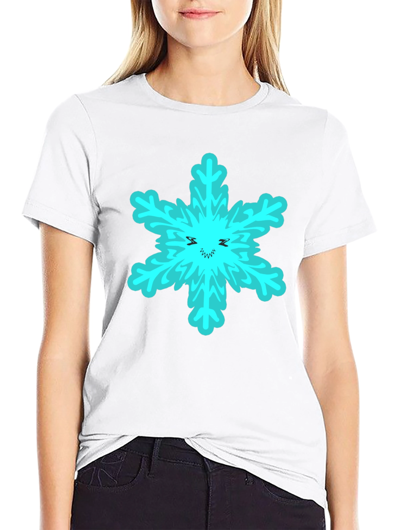 Snowflake Graphic T-Shirt - Black Cotton Tee