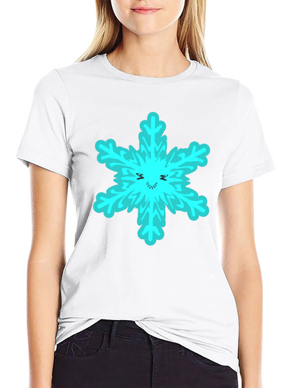 Snowflake Graphic T-Shirt - Black Cotton Tee