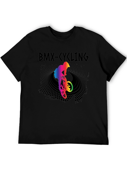 BMX Cycling Rainbow Graphic T-Shirt