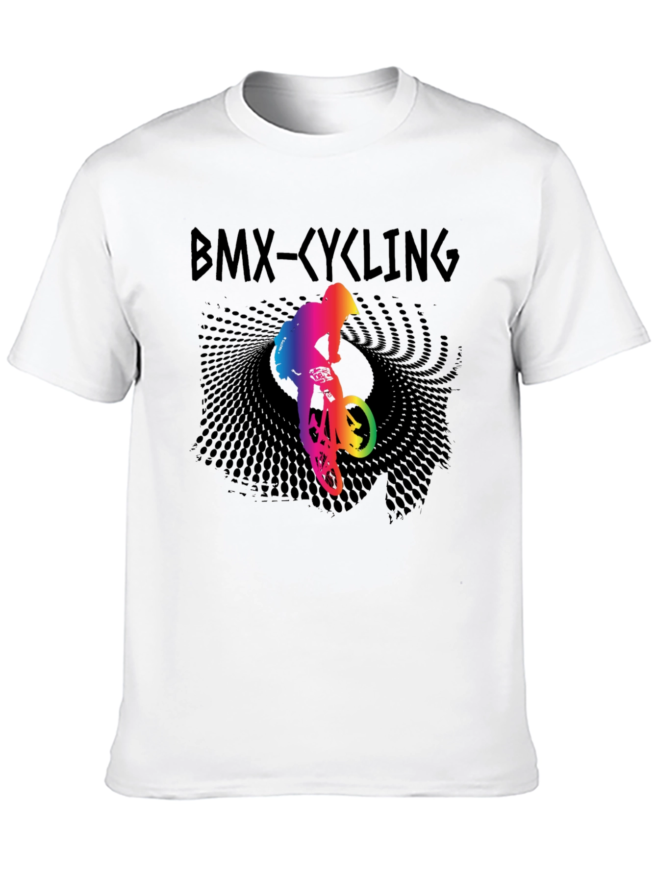 BMX Cycling Rainbow Graphic T-Shirt