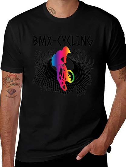 BMX Cycling Rainbow Graphic T-Shirt