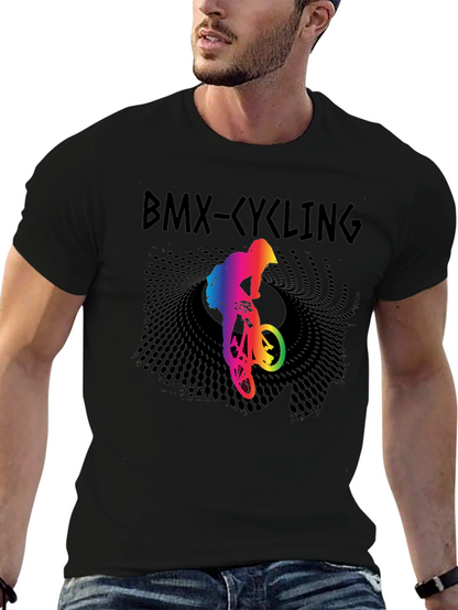 BMX Cycling Rainbow Graphic T-Shirt