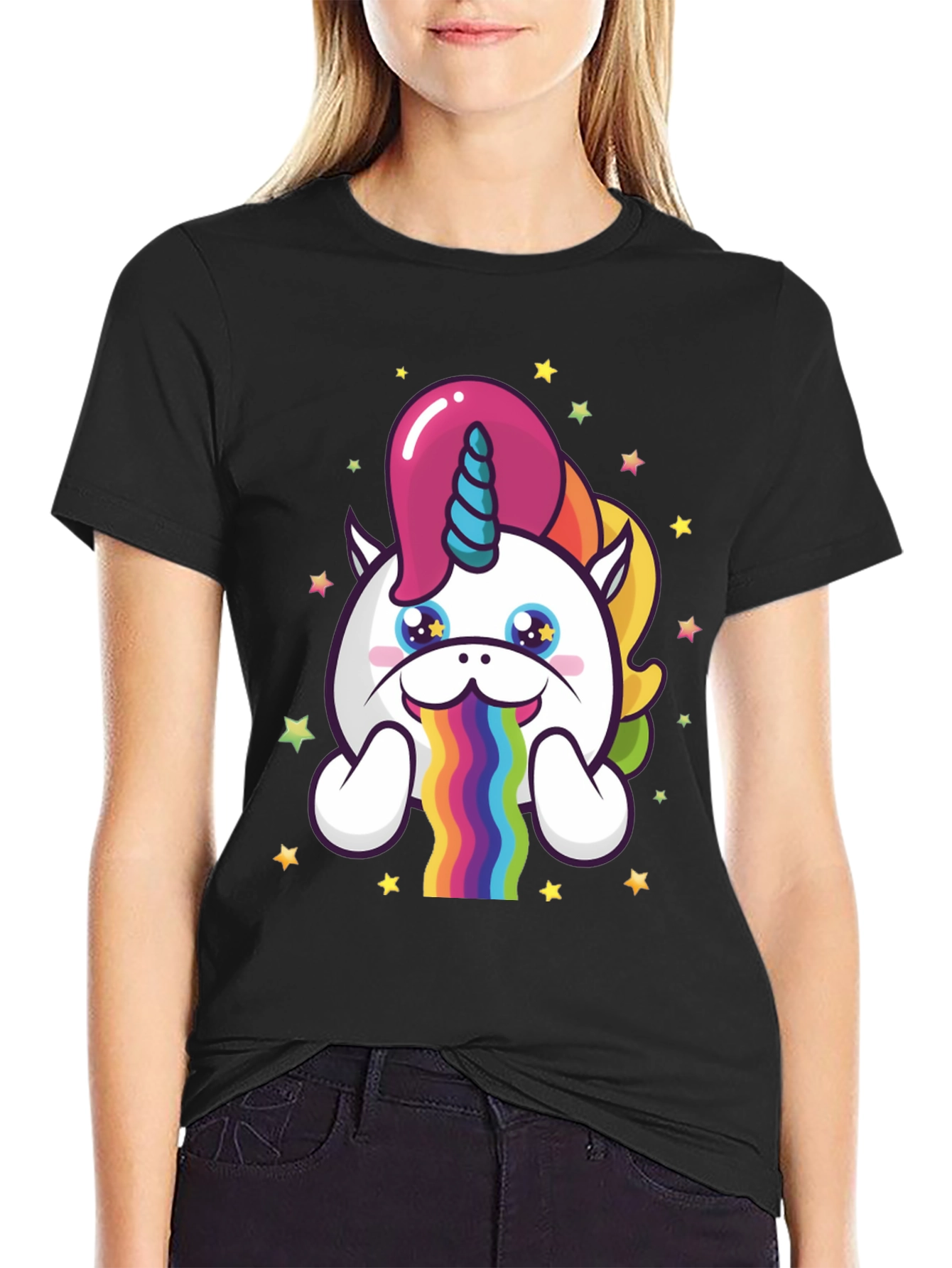 Unicorn Rainbow Puke Graphic Tee