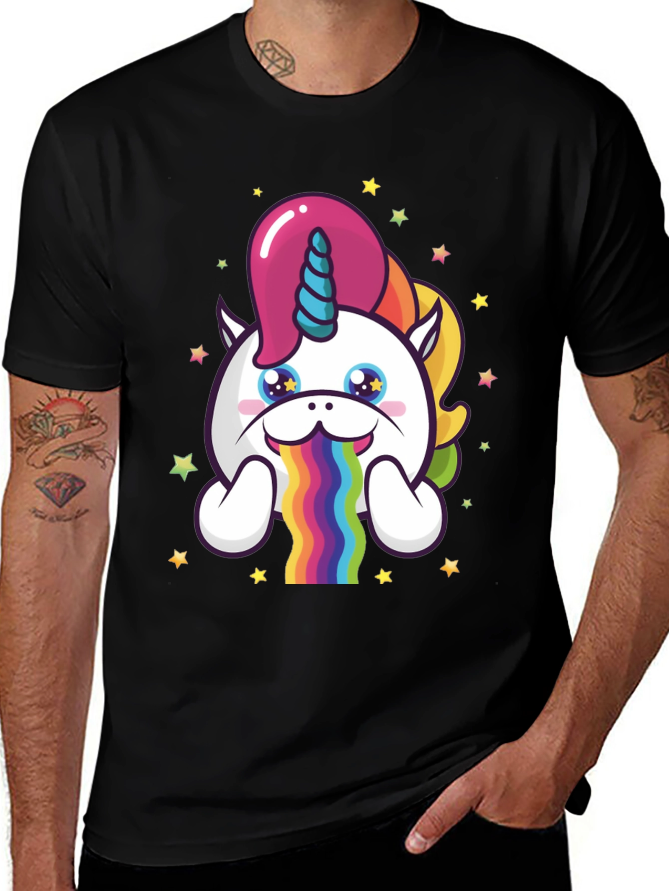 Unicorn Rainbow Puke Graphic Tee
