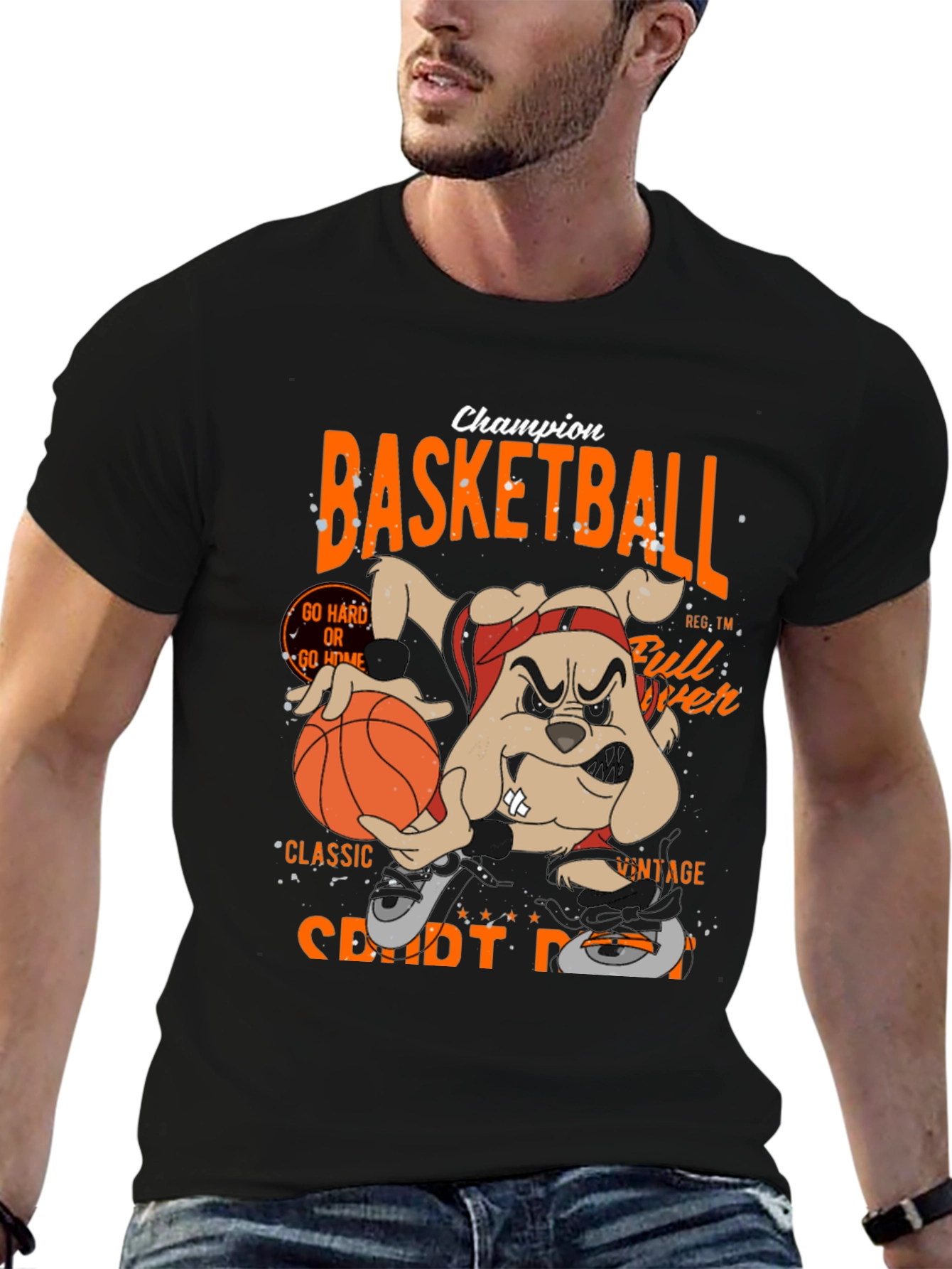 Basketball Champion Black Graphic Tee