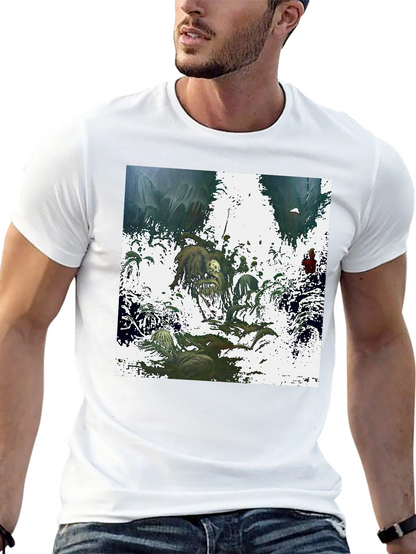 Artistic Graphic Print Black T-Shirt