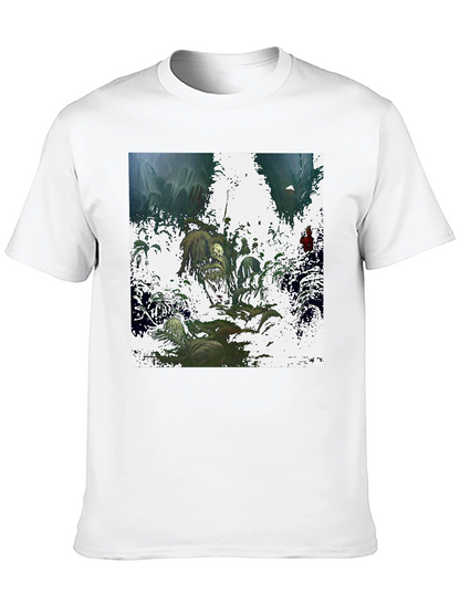 Artistic Graphic Print Black T-Shirt