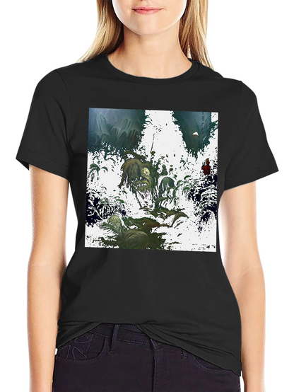 Artistic Graphic Print Black T-Shirt