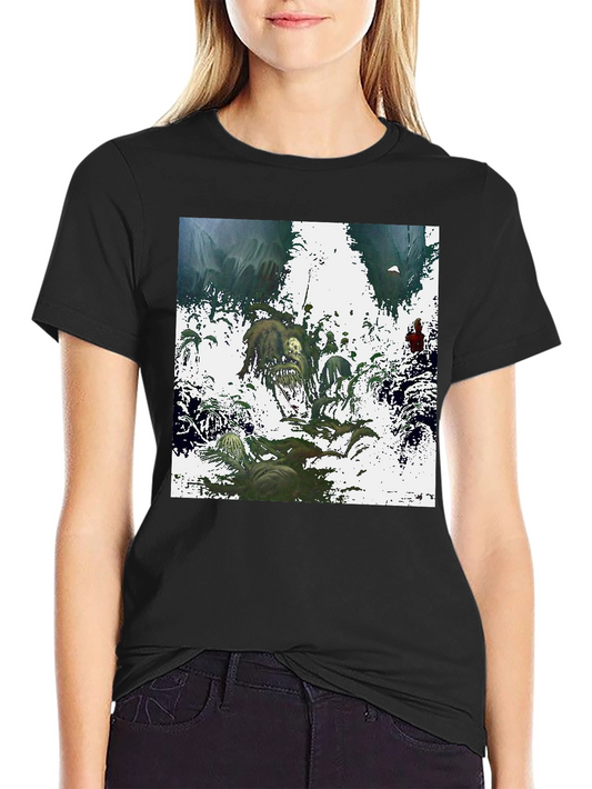 Artistic Graphic Print Black T-Shirt