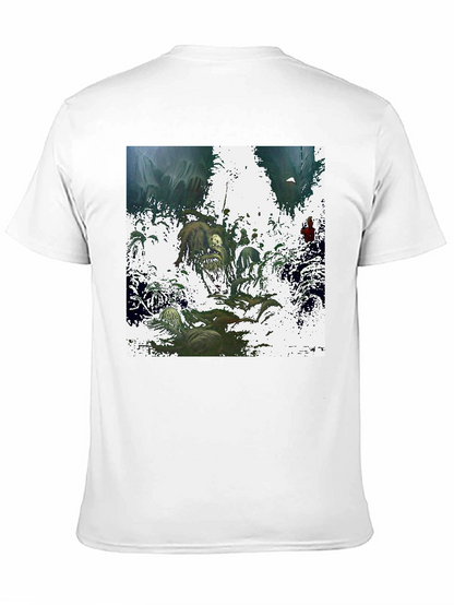 Artistic Graphic Print Black T-Shirt