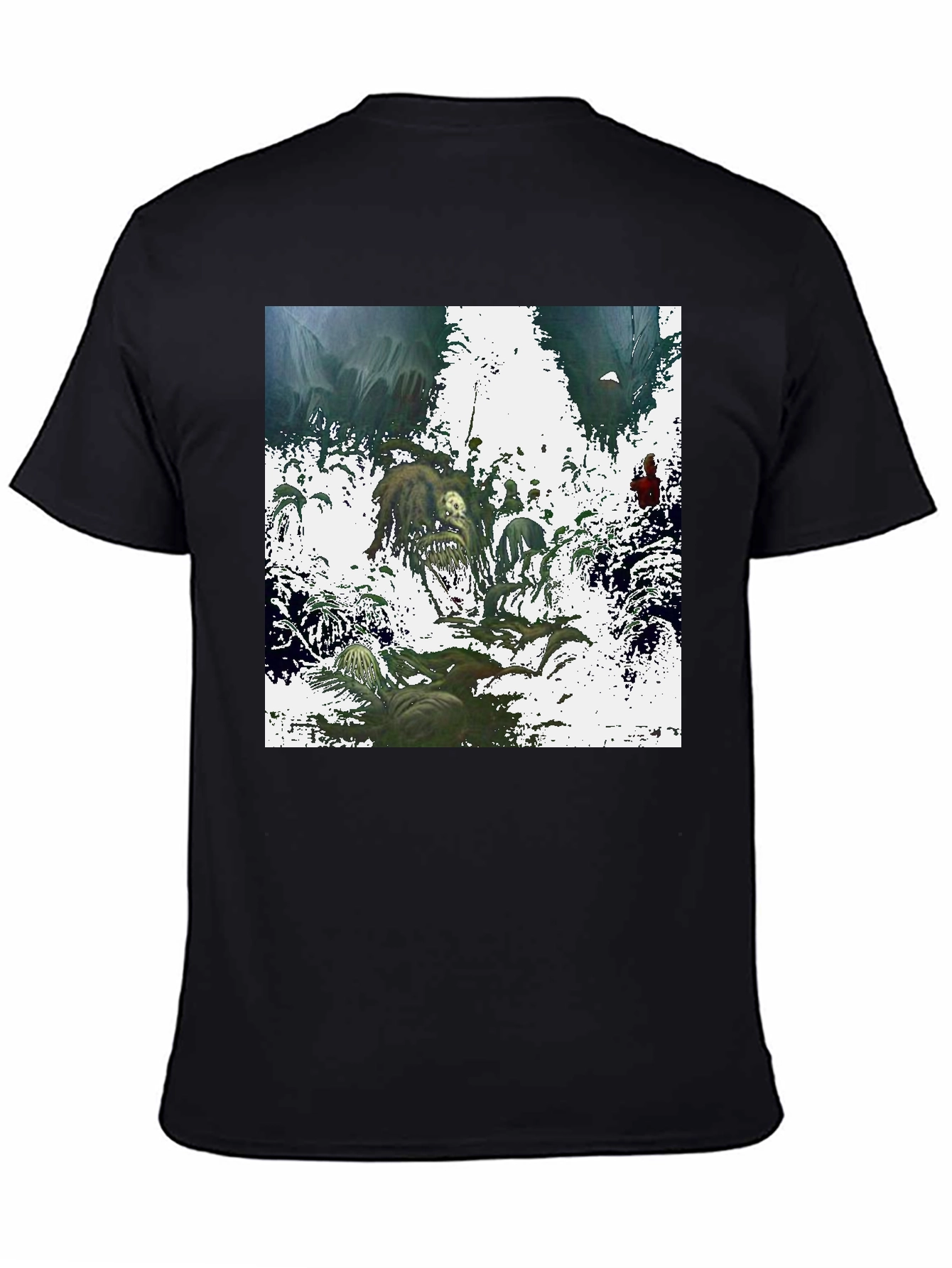 Artistic Graphic Print Black T-Shirt
