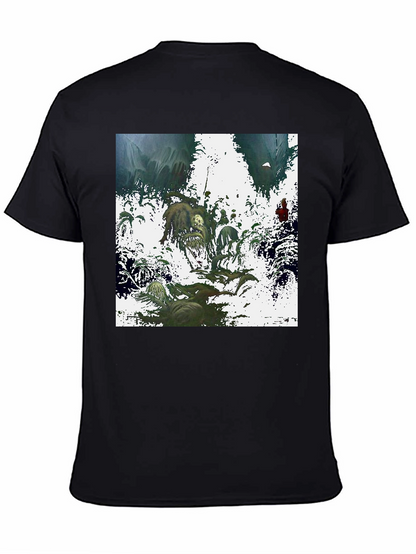 Artistic Graphic Print Black T-Shirt