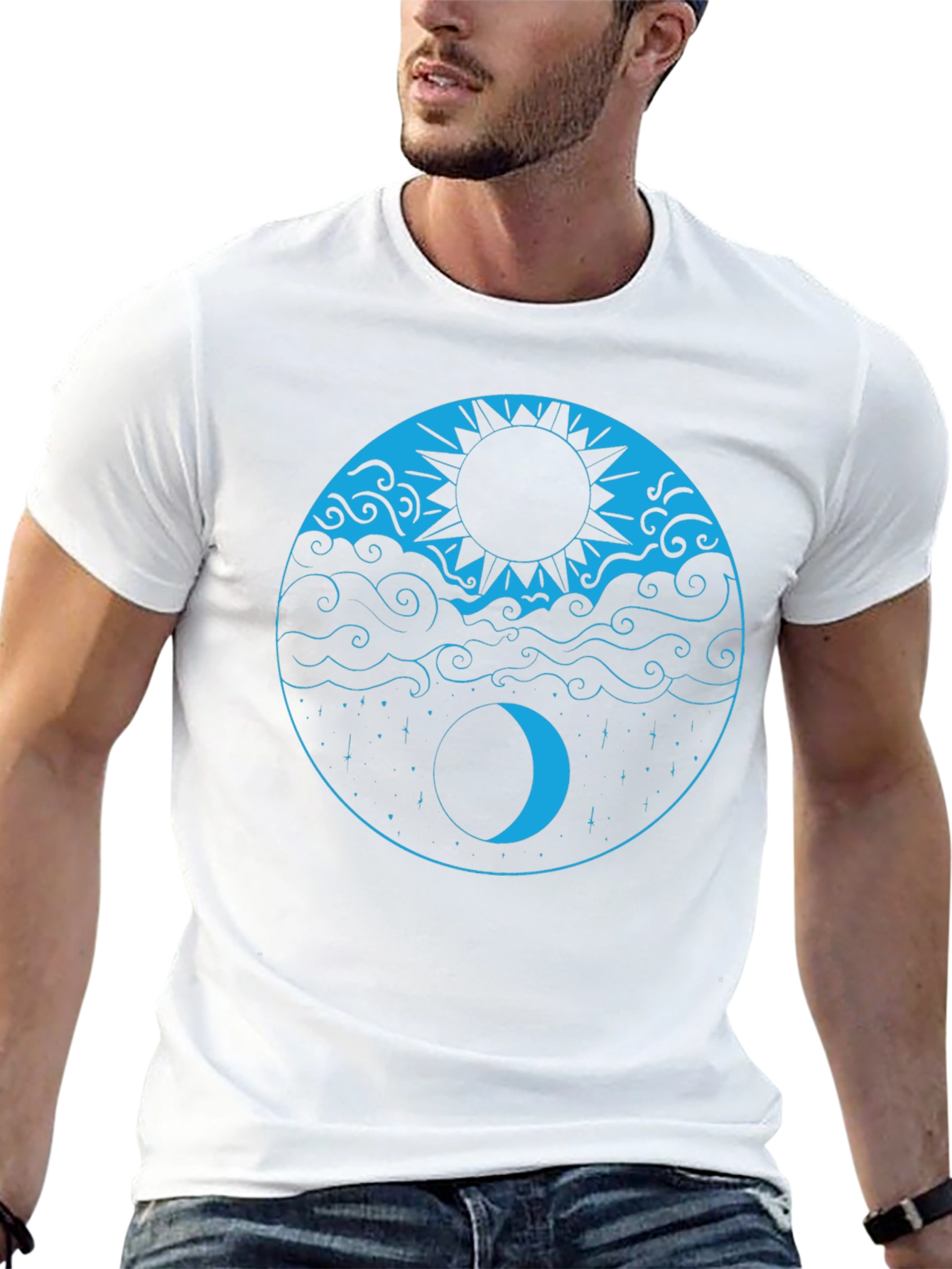 Yin Yang Sun & Moon Black T-Shirt