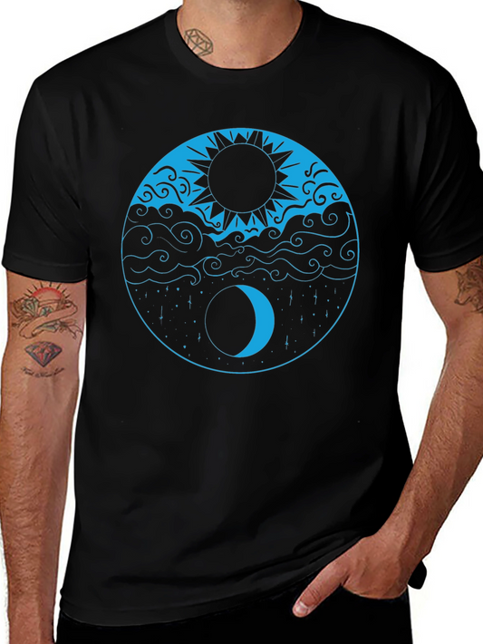 Yin Yang Sun & Moon Black T-Shirt