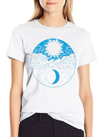 Yin Yang Sun & Moon Black T-Shirt