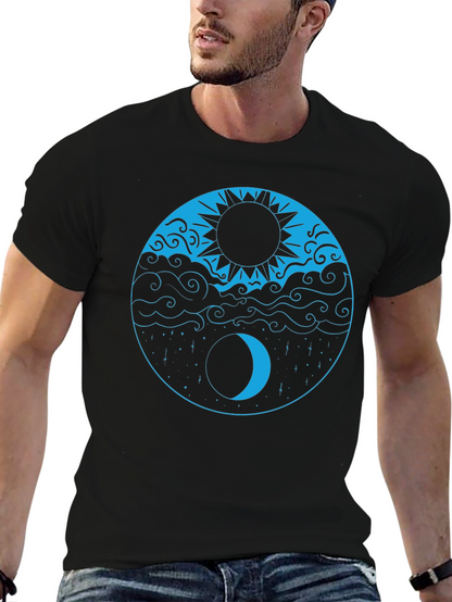 Yin Yang Sun & Moon Black T-Shirt