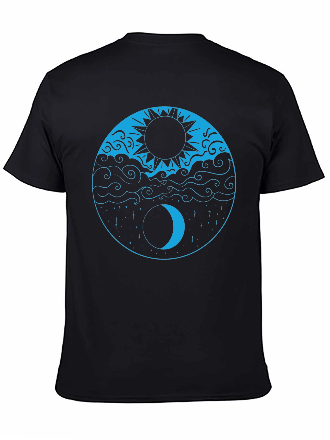 Yin Yang Sun & Moon Black T-Shirt