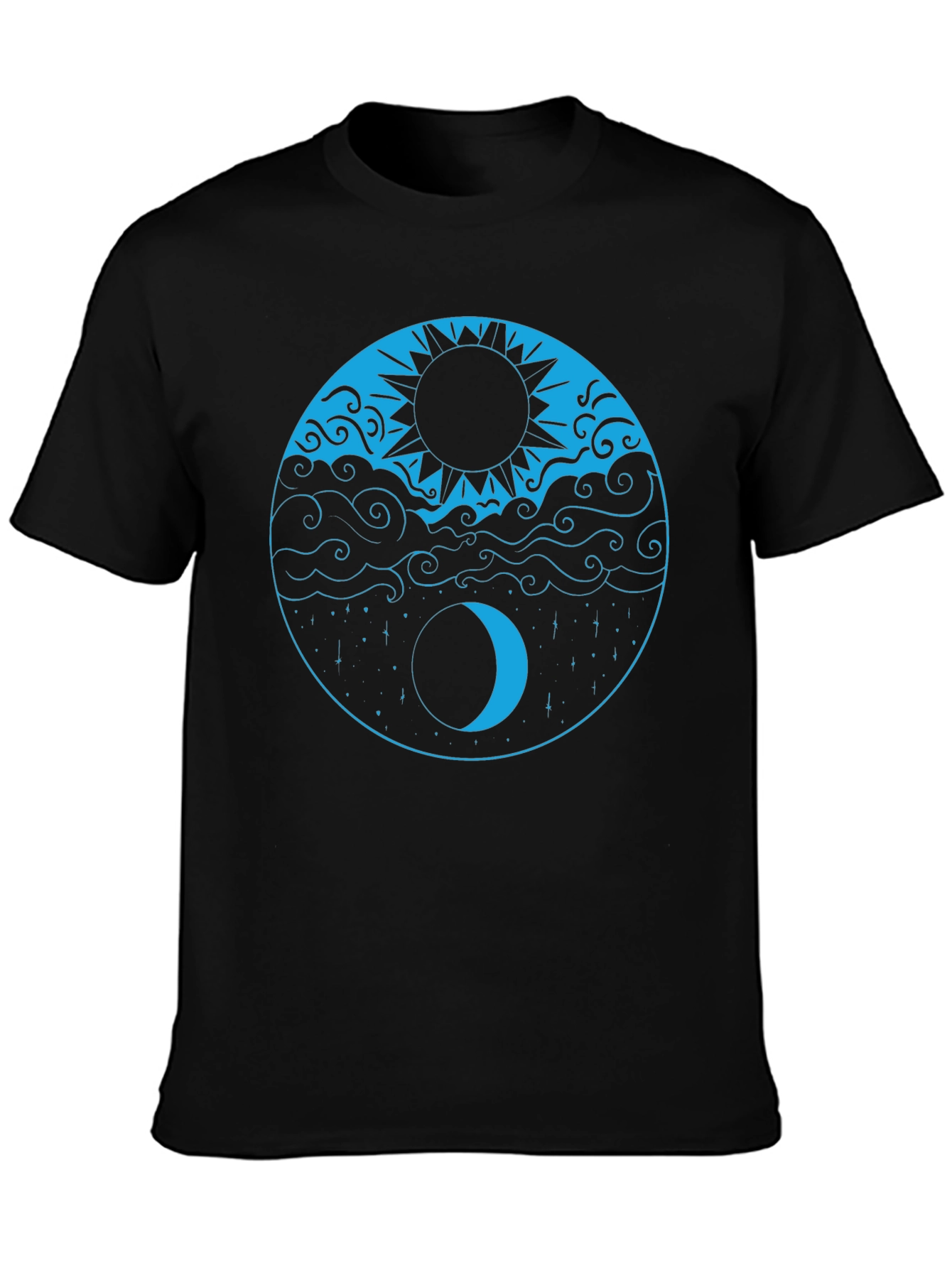 Yin Yang Sun & Moon Black T-Shirt