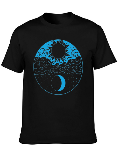 Yin Yang Sun & Moon Black T-Shirt