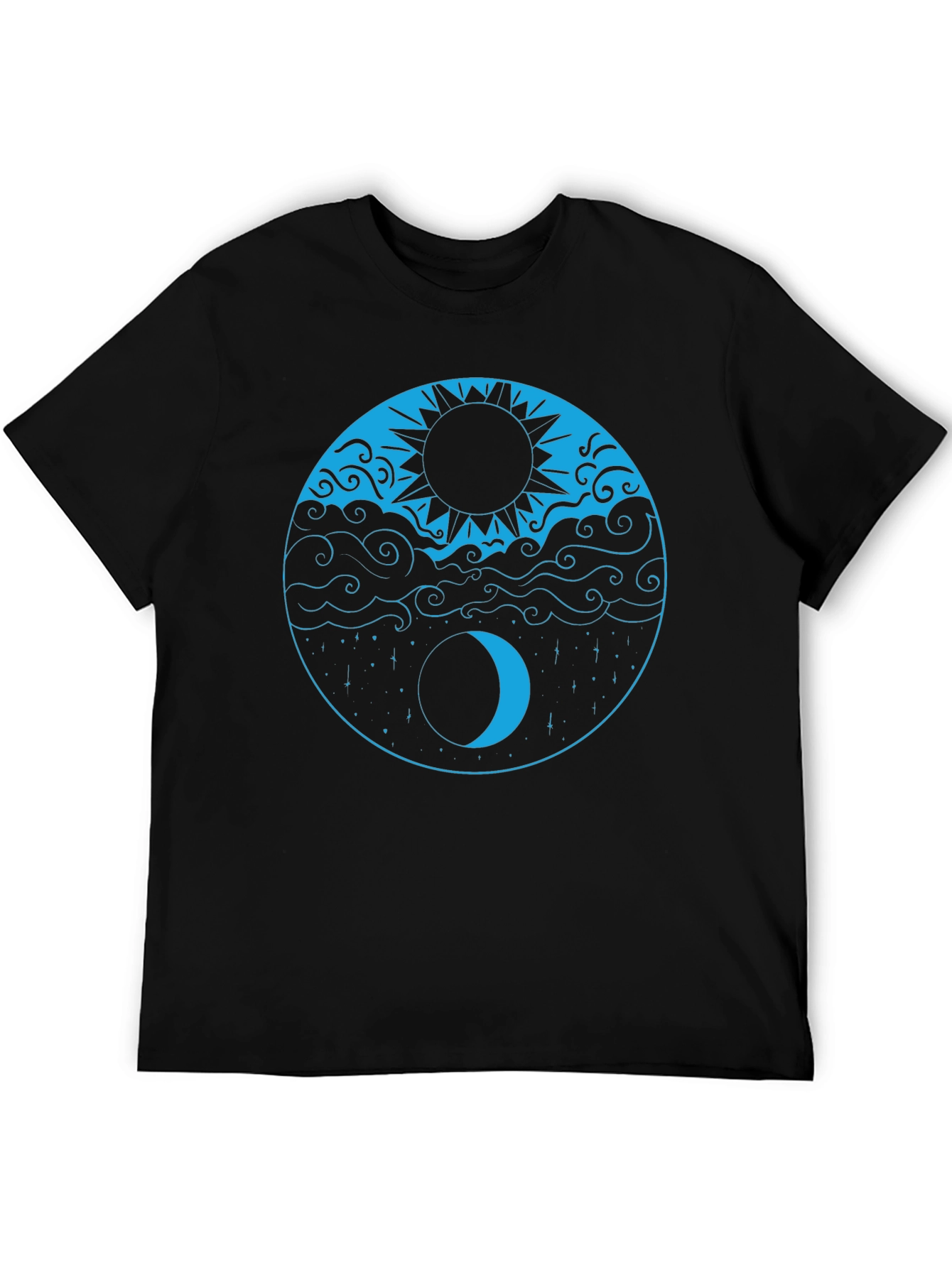 Yin Yang Sun & Moon Black T-Shirt