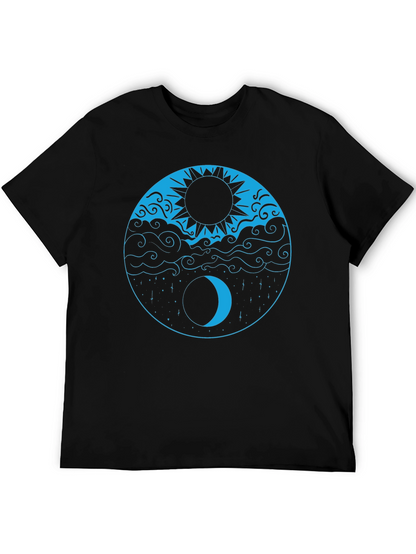 Yin Yang Sun & Moon Black T-Shirt
