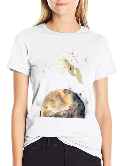 Wolf Moon Graphic Tee - Celestial T-Shirt