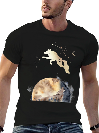 Wolf Moon Graphic Tee - Celestial T-Shirt