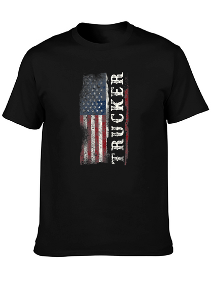 Trucker USA Flag Graphic T-Shirt