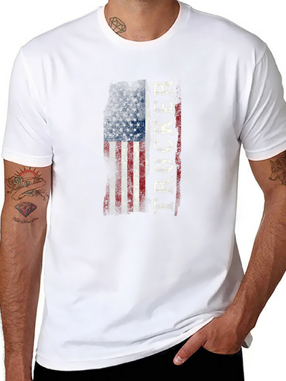 Trucker USA Flag Graphic T-Shirt