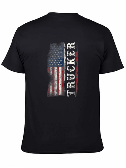 Trucker USA Flag Graphic T-Shirt