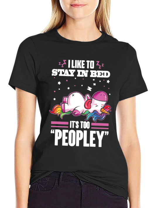Sleepy Unicorn Graphic Tee - I Like To Stay In Bed