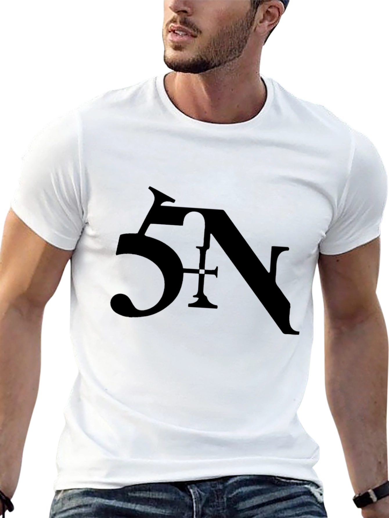 5N Graphic Print Black Tee