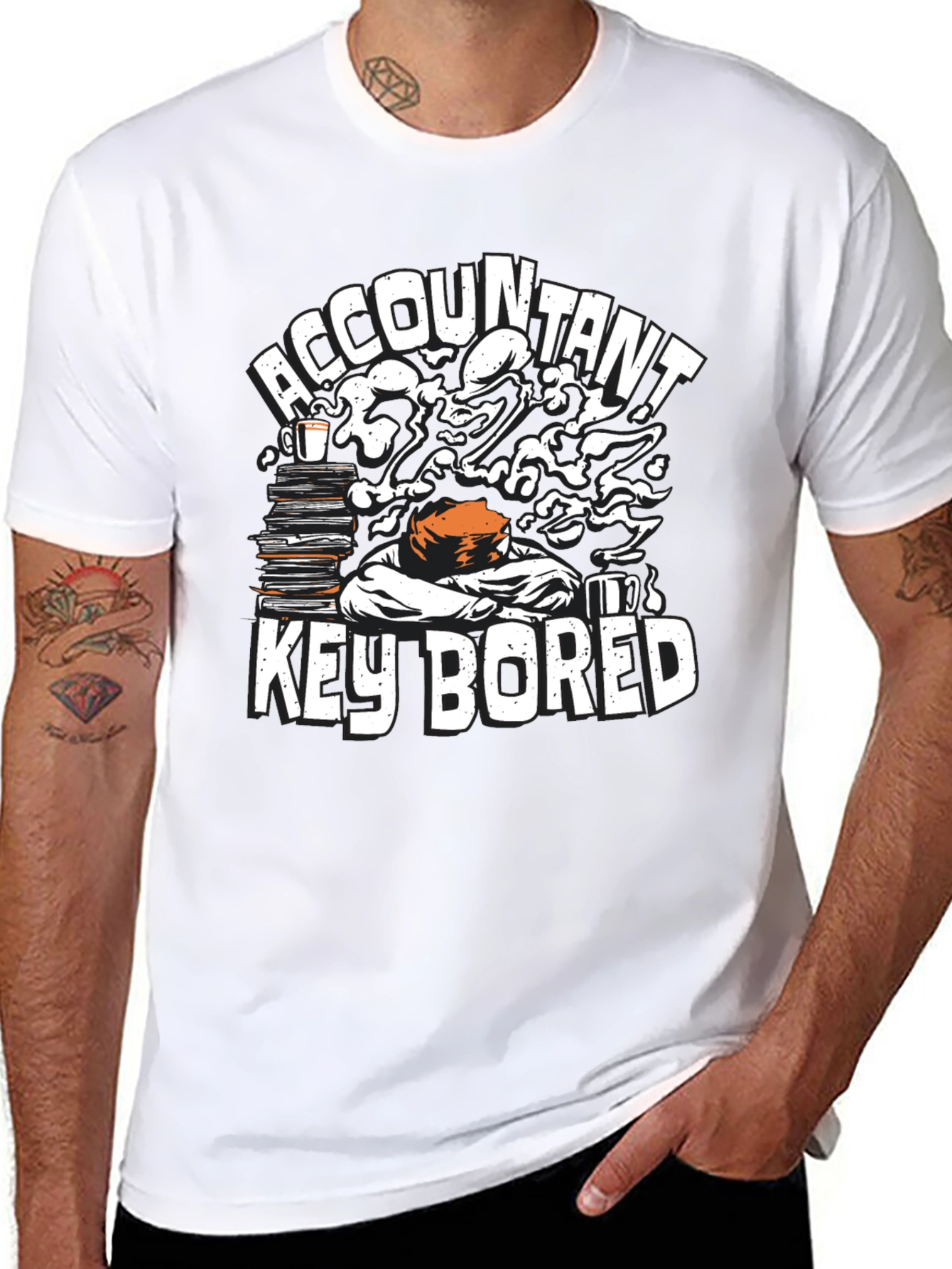 Accountant Key Bored Funny Graphic T-Shirt
