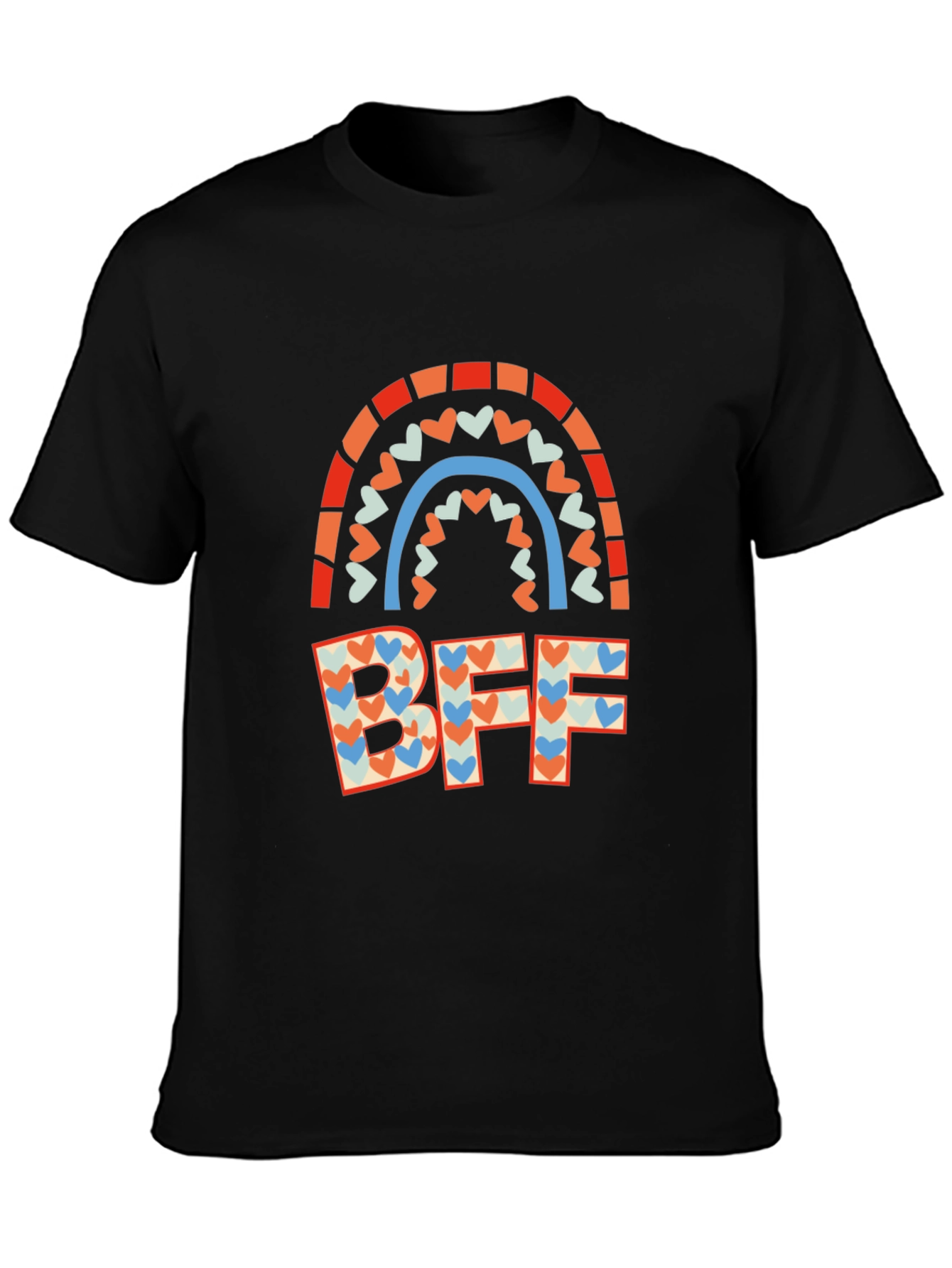 BFF Heart Rainbow Graphic Tee