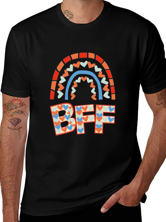 BFF Heart Rainbow Graphic Tee