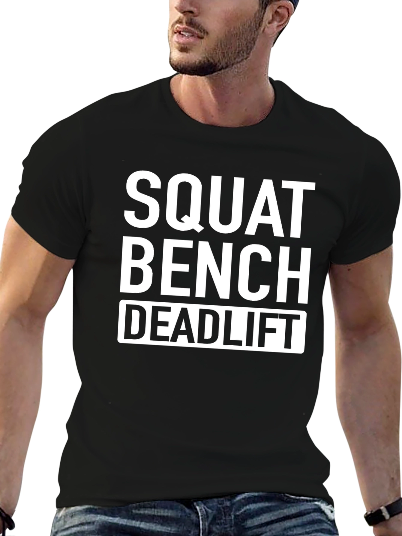 Squat Bench Deadlift Black Cotton T-Shirt