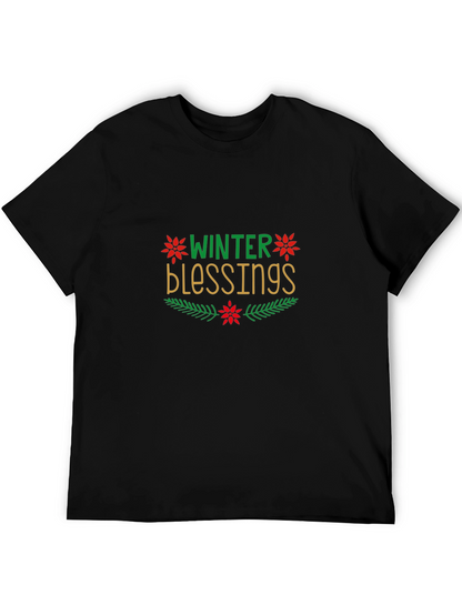 Winter Blessings Graphic Black Tee