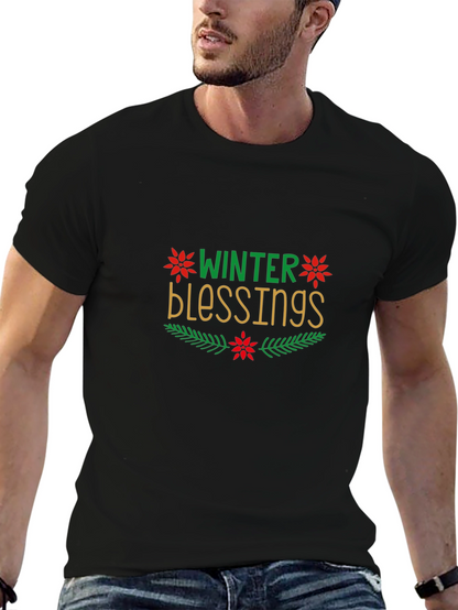 Winter Blessings Graphic Black Tee