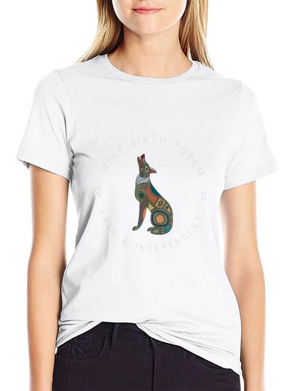 Wolf Birth Totem Black T-Shirt - Free & Independent