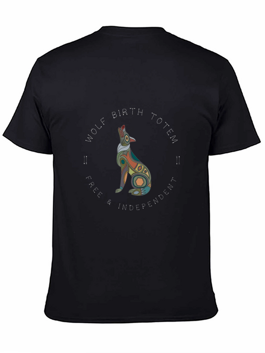 Wolf Birth Totem Black T-Shirt - Free & Independent