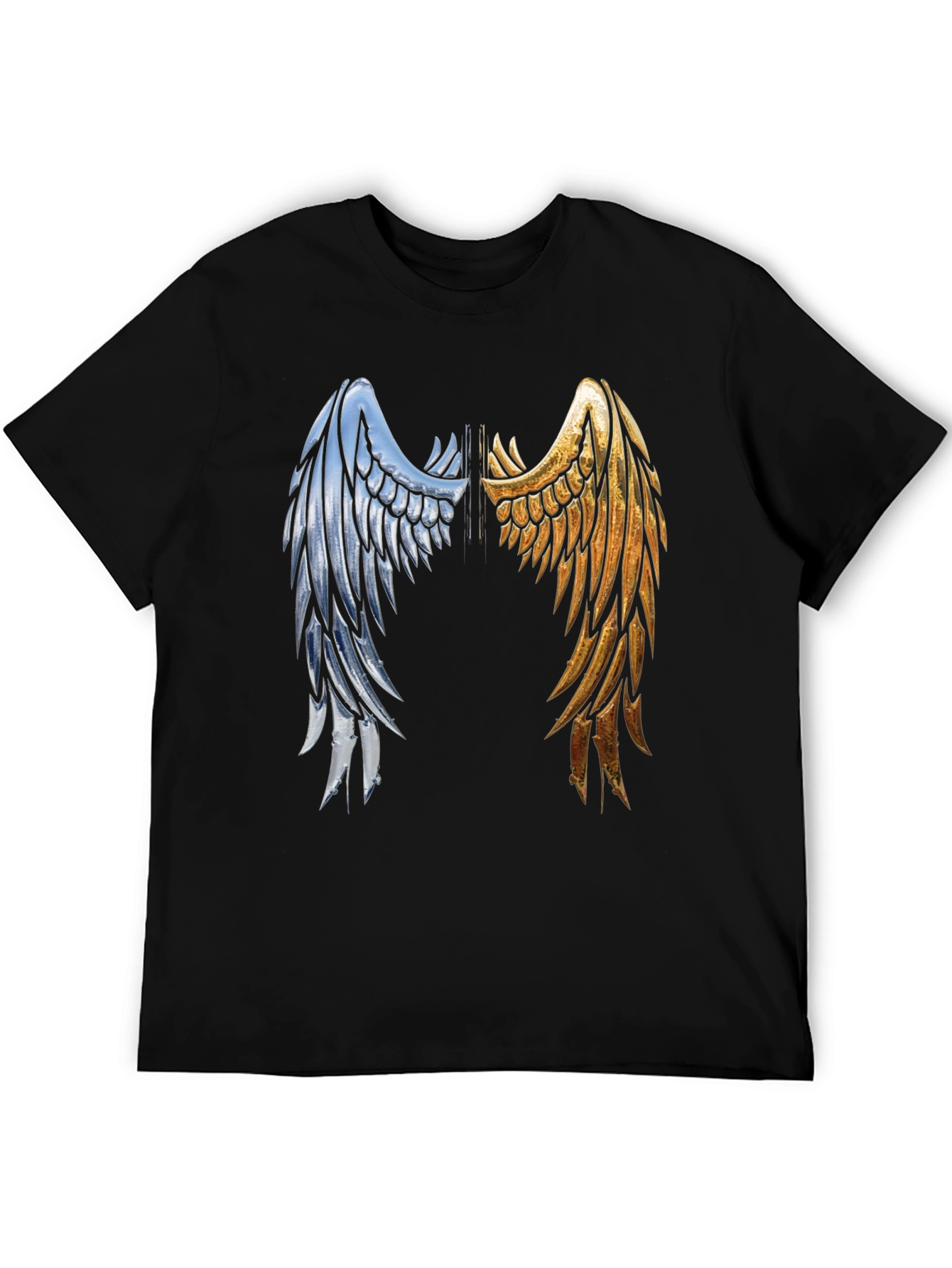 Wings Graphic Tee - Black Cotton Angel Wings Shirt