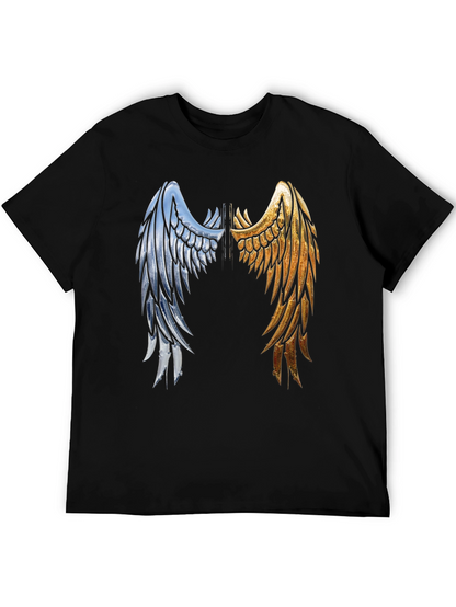 Wings Graphic Tee - Black Cotton Angel Wings Shirt