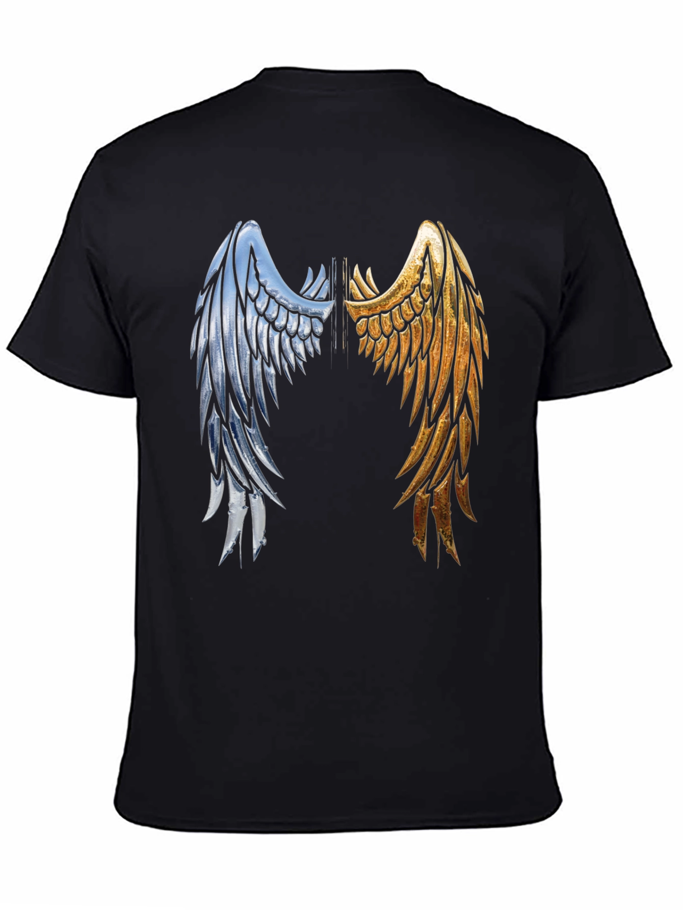 Wings Graphic Tee - Black Cotton Angel Wings Shirt