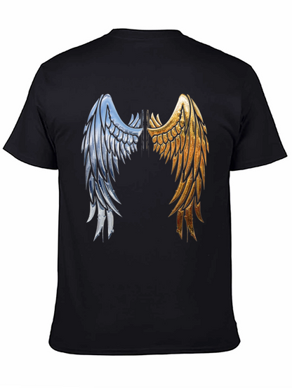 Wings Graphic Tee - Black Cotton Angel Wings Shirt